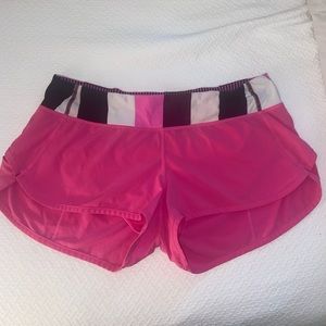 Hot pink lululemon speed shorts 2.5 in